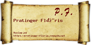 Pratinger Flóris névjegykártya